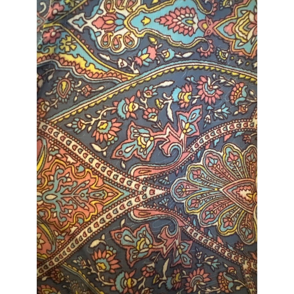 Boemo Boho Paisley Print Peasant Blouse Tassel Tie Long Sleeve M - Picture 3 of 10